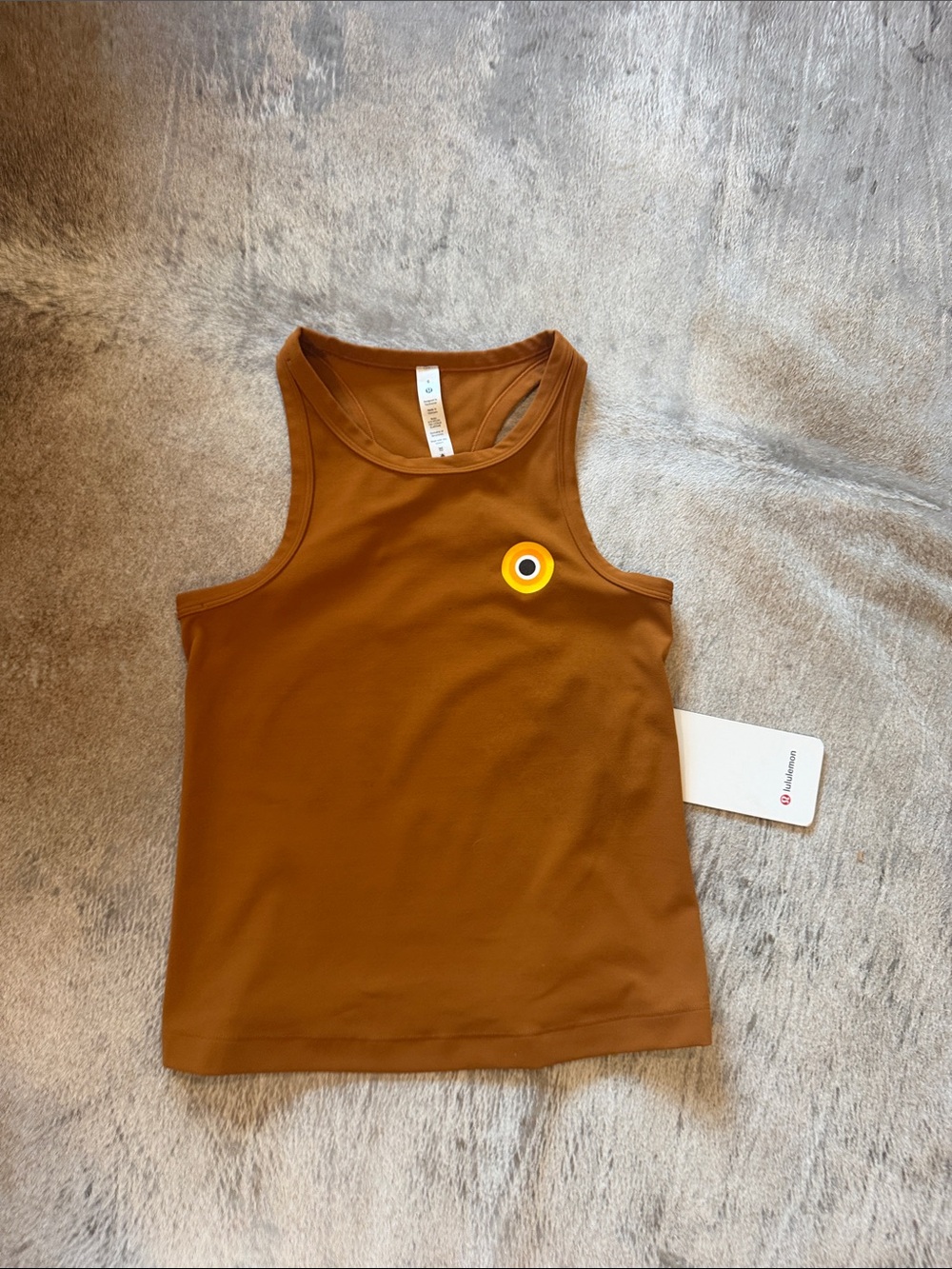 lululemon athletica Brown Tank Top with Yellow Accent